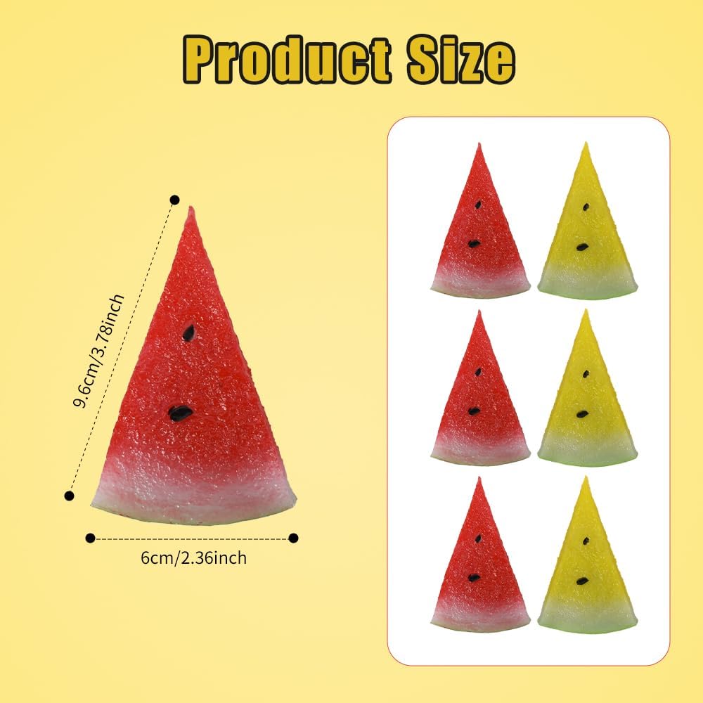 Fake Watermelon Slice Artificial Fruits Highly Simulated Slices Lifelike Red Kids Home Kitchen Decoration Photography Props 2 Colors 6 PCS