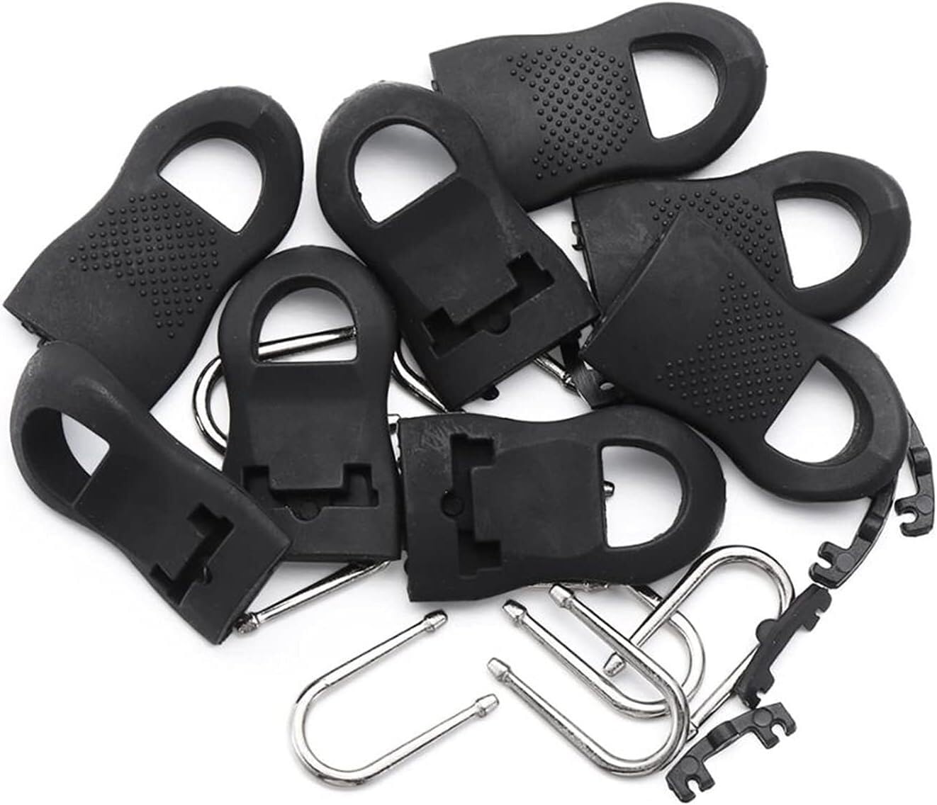 Zipper Pull, 16Pcs Detachable Zipper Puller Set U-Shaped Ring Resin Bag