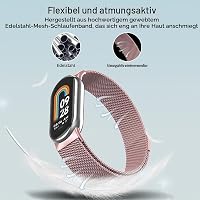 BANGTING Armband Metall Kompatibel mit Xiaomi Mi Band 10/9/8, Ersatzarmband für Miband 10 Ersatzbänder Mi Band 9 Edelstahl Armbänder Strap (Rose (Magnet)) – Ansicht 2