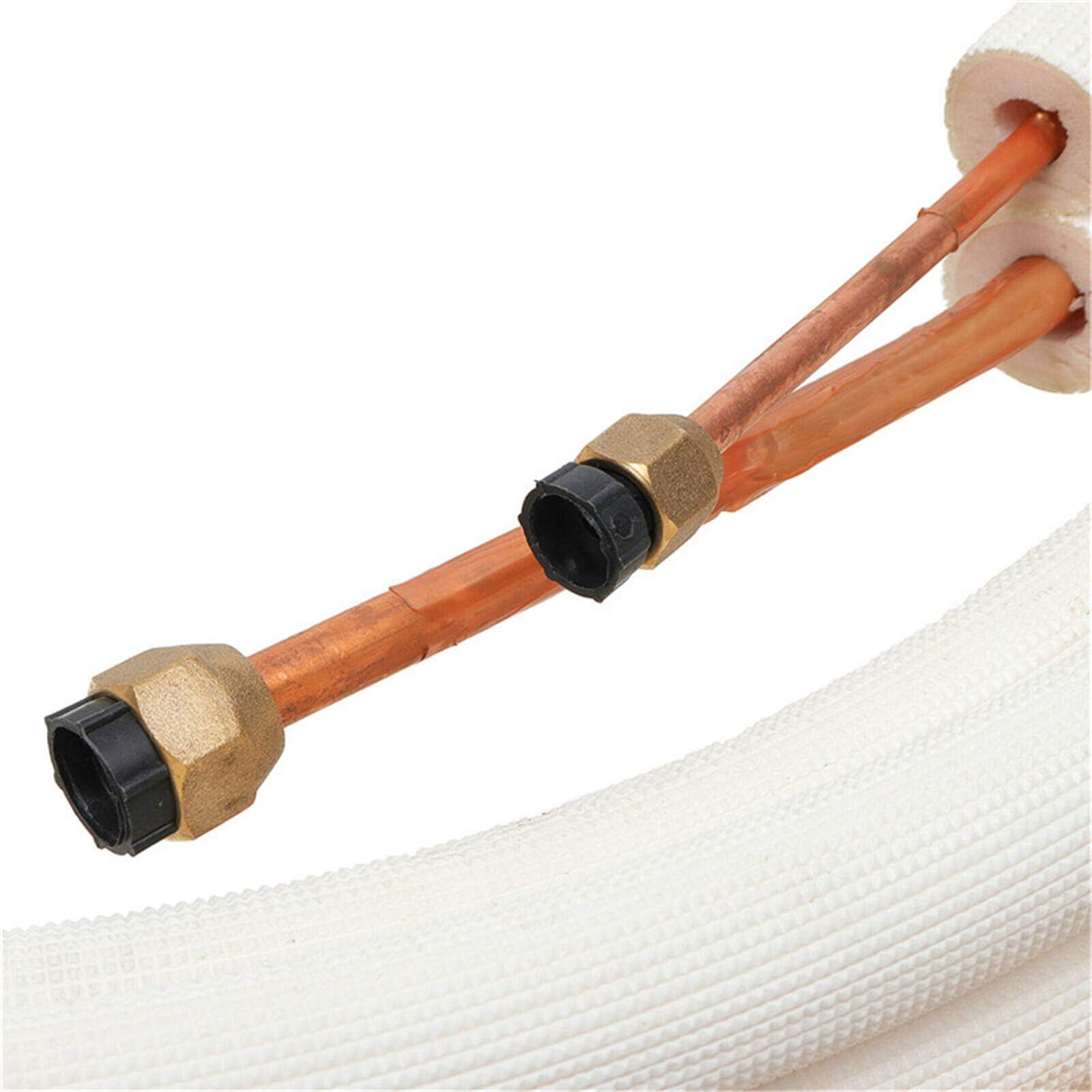 1/4 Zoll und 3/8 Zoll (6,35 mm und 9,52 mm) isoliertes Kupferrohr für Klimaanlagen, Doppelspiralrohr, Paar (5)