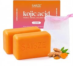 Turmeric Soap Bar, Kojic Acid Soap, 4oz x 2 BARS, Dark Spots Remover for Face and Body, Brightening, Hyperpigmentation