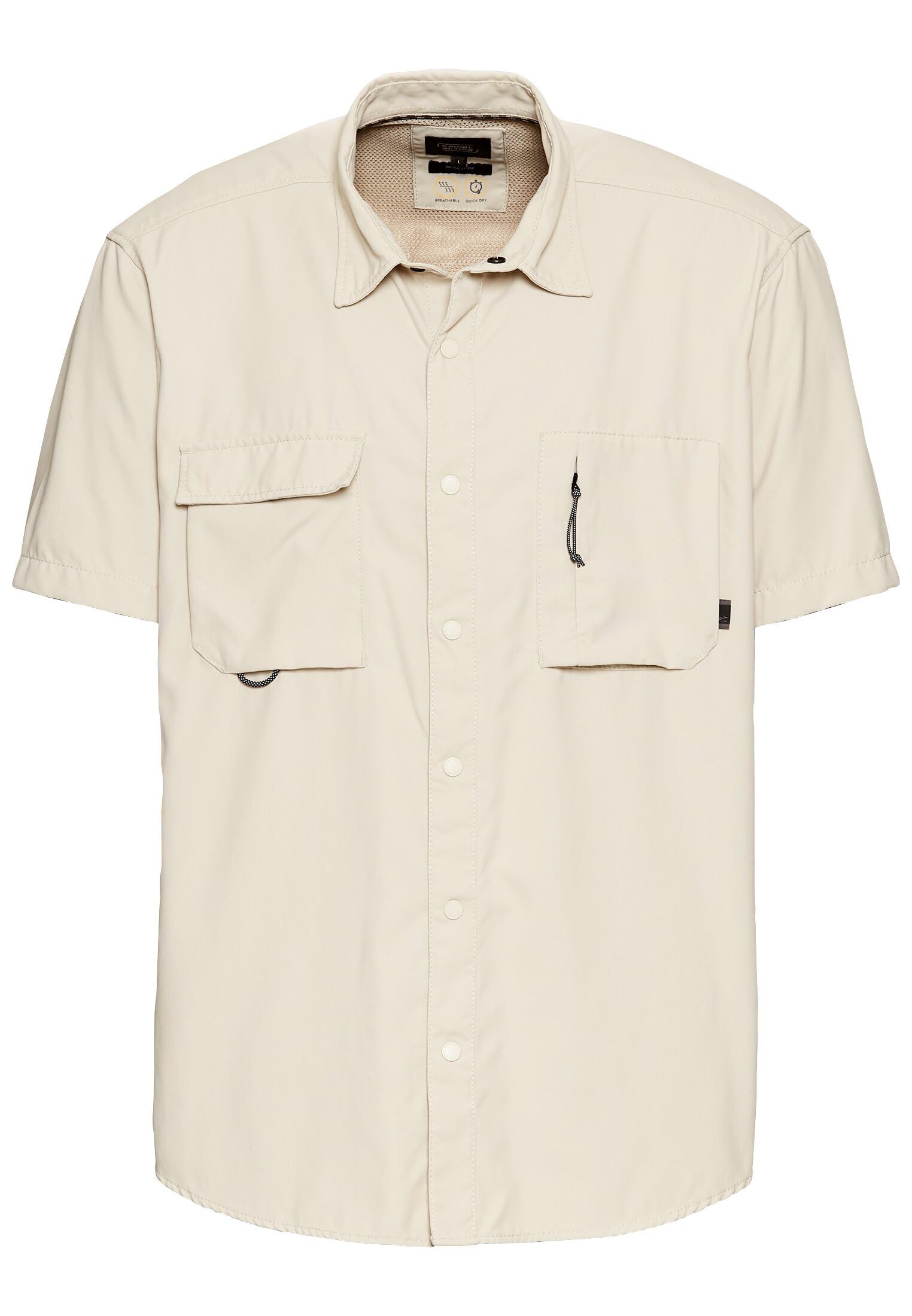 camel active Męska koszula z krótkim rękawem z efektem chłodzenia, beżowy, XL