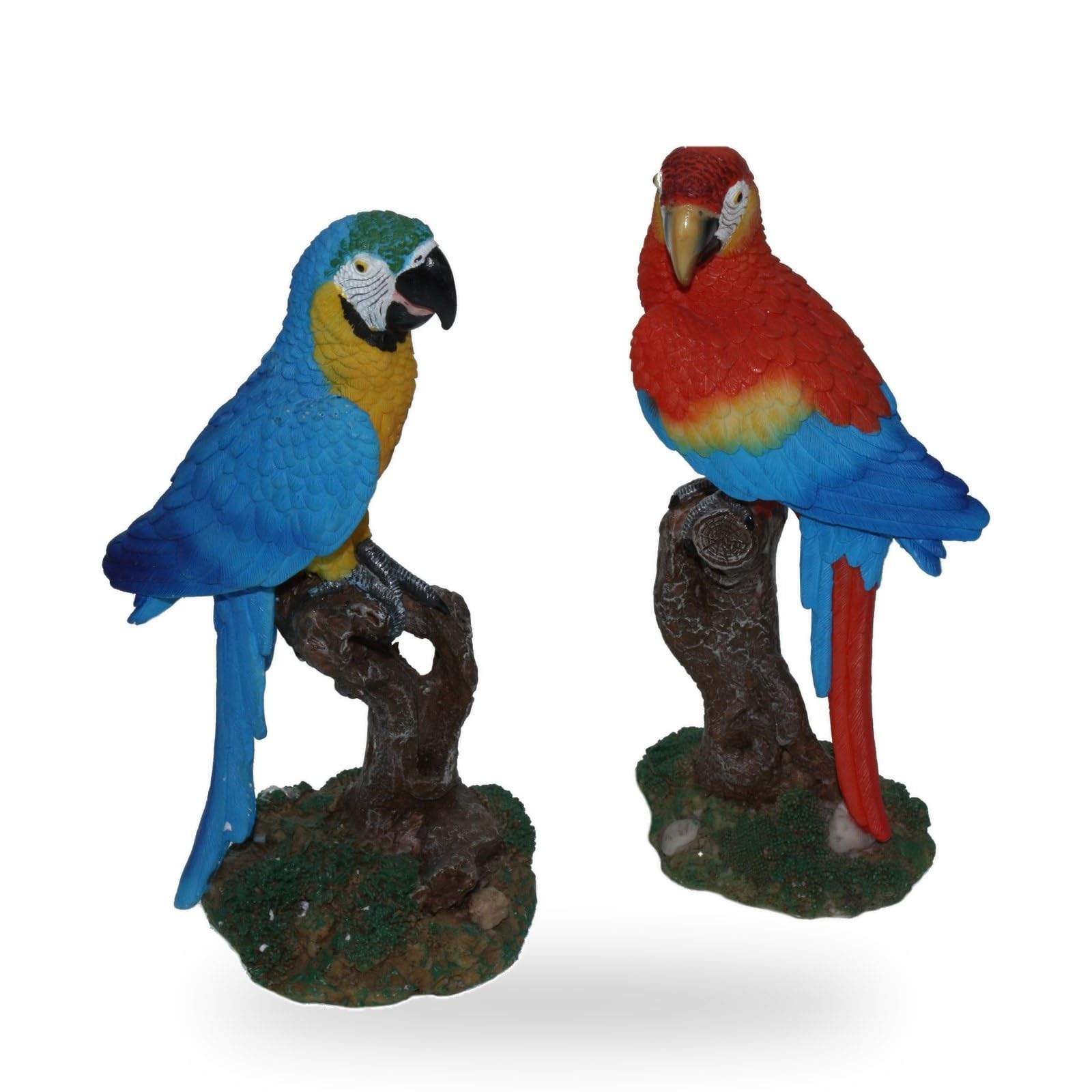 Cornelißen Polyresin Animal Figurine Parrot, Set of 2, Height 18 cm