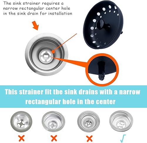 Miniatura 4 de 3 piezas de colador para fregadero de cocina 3 en 1 colador universal de acero inoxidable antiobstrucción para fregadero de cocina tamiz de filtro
