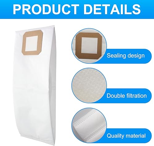 Miniatura 3 de Paquete de 5 bolsas de filtro de vacío centrales para Vacuflo Maxum 5 7 9, DB5000 - DB9000 Central Vacuum