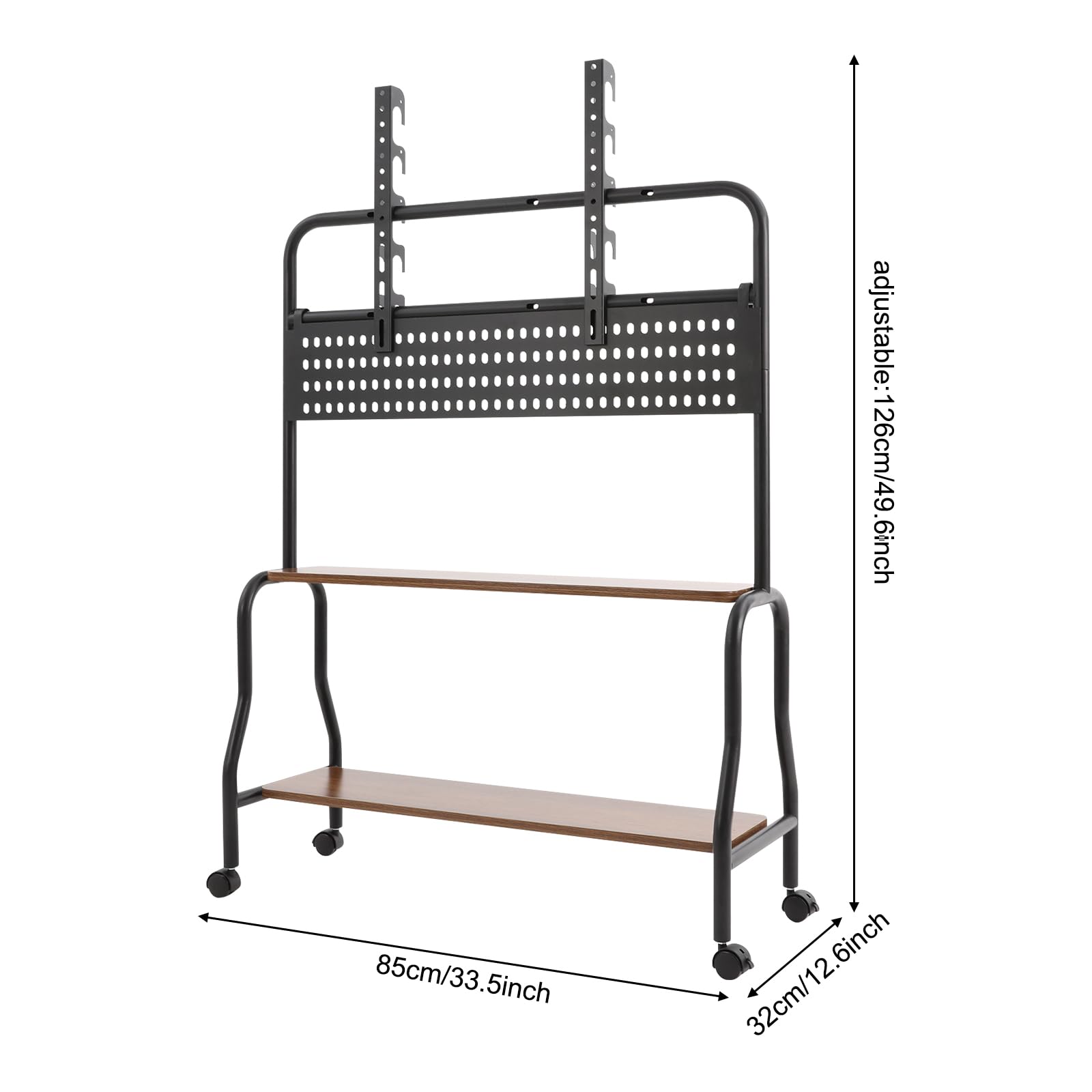 Tv StaNder Stand Rollbar TV StaNder TV con ruedas Standfüße Rollbarer Portable Boden Lockbar Mobiler Rollwagen Verstärkschem DreieckstüTzsystem für Hause Schlafzimmer