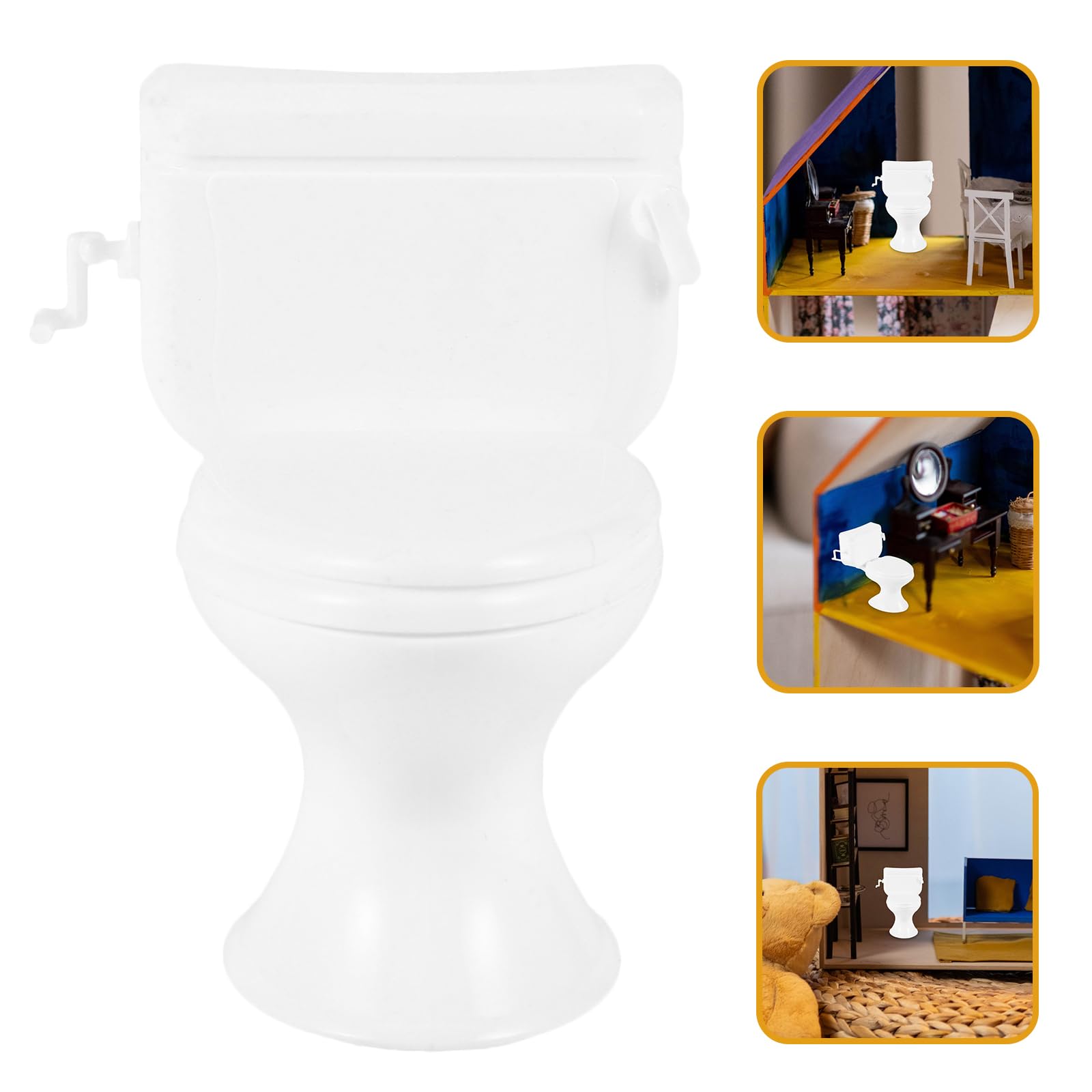 HEMOTON 5 pcs Toilet Model Realistic Dollhouse Toilets Bathroom Toilet Miniature Toilet Tiny House Furniture Toys Mini Toilet Accessories 1:12 Scale Small Toilet Toy - Image 4