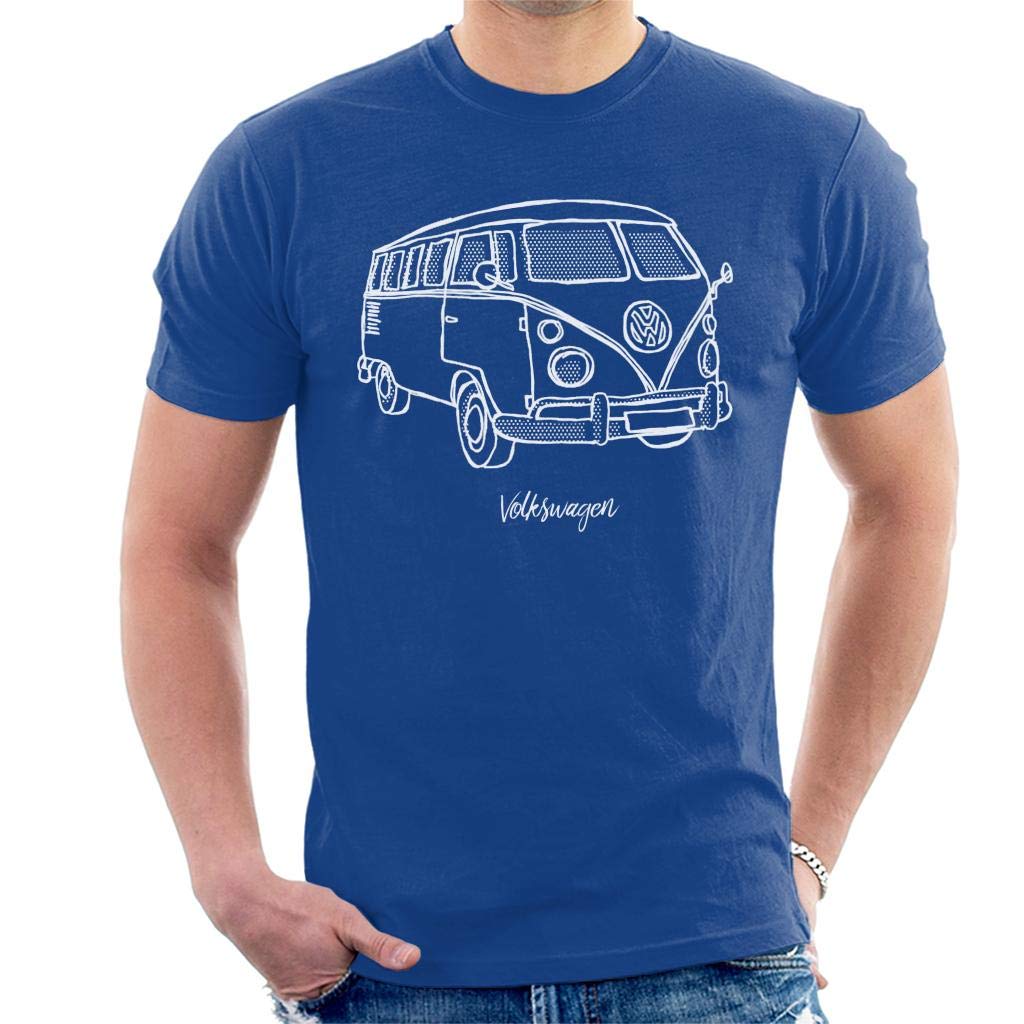 Volkswagen Men's Royal Blue All+Every Camper Doodle T-Shirt