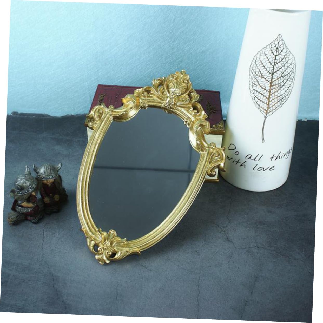 VICASKY Nordic Vintage Wall Mirror Decorative Hanging Mirror for Bedroom and Bathroom Durable Household Wall Mirror for Living Room Reflection Space Saving Design