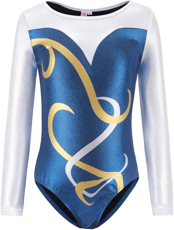 Gymnastics Leotards for Girls, Sleeveless/Long Sleeve Leortards for Girls Gymnastics Athletic Leotard for Little Girl Sparkle Pattern Unitards Bodysuit