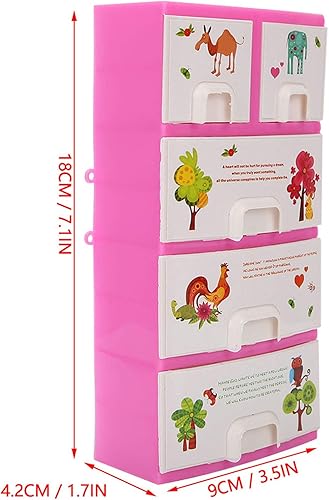 Miniatura 4 de Mini caja de almacenamiento para casa de muñecas, 1:12, armario de armario con patrón de animales para muñecas, colección de muebles de casa de