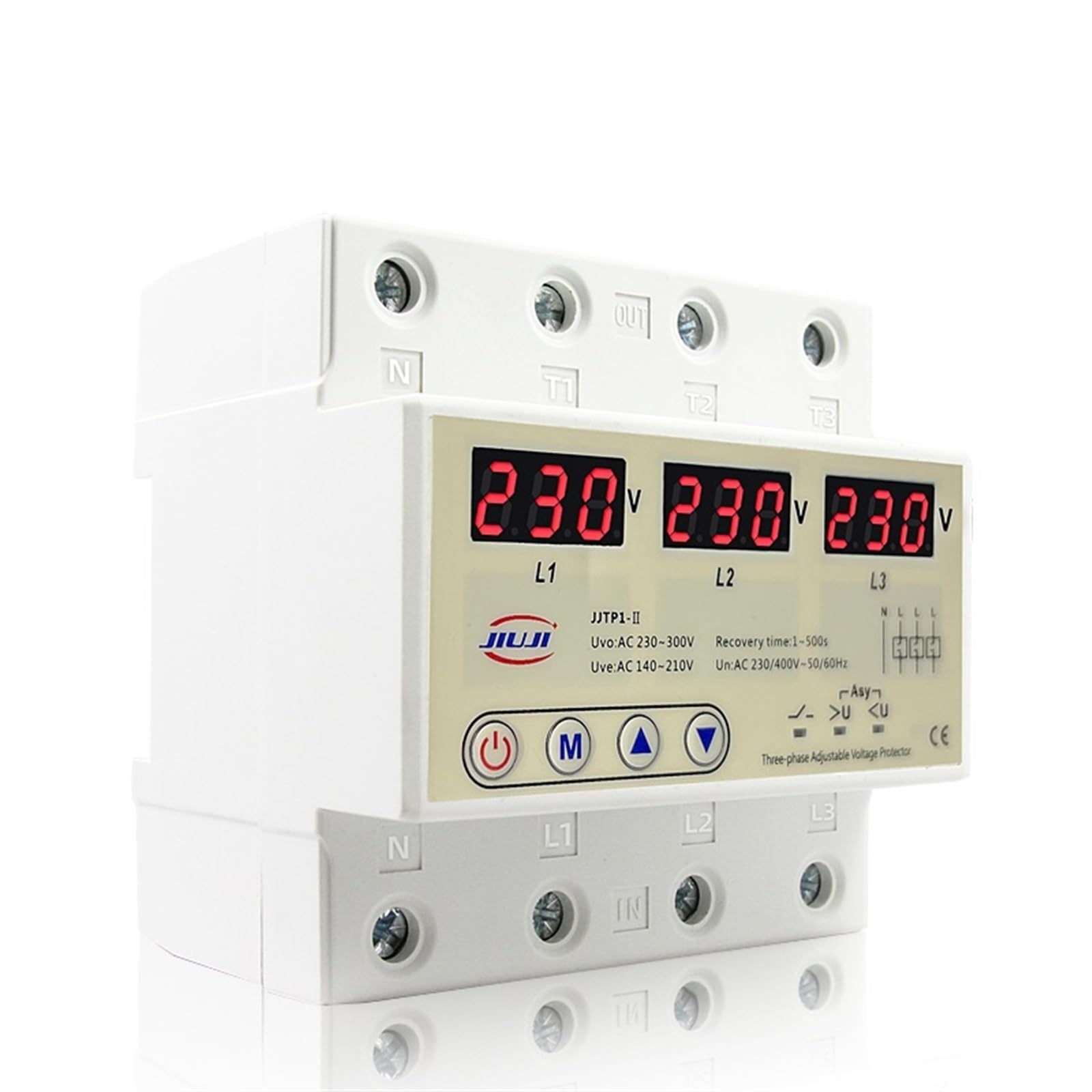 Relais de surtension réglable triphasé 3P+N 63A 220V 380VAC haute précision