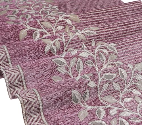Image of Nendle Superior Velvet Floral Sofa Mat 6 Seater Set Cover Durable Protector for Living Room Sofa Set 3+3, Suitable for L Shape, Sectional and U Shape Sofa (Pink, Pack of 2)