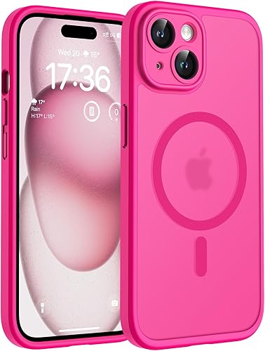 Miniatura 180 de TOCOL Funda magnética para iPhone 15, protección completa mejorada de la cámara, compatible con Magsafe, protección contra caídas, translúcida mate,