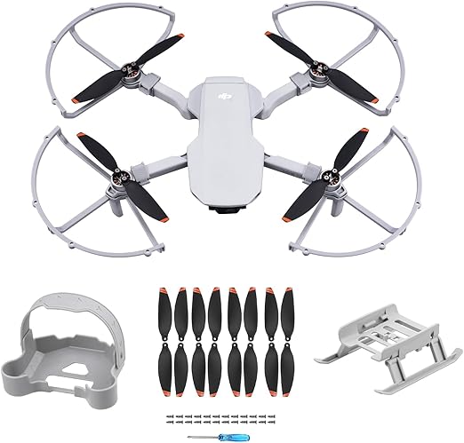 HeiyRC Mini 4K 2 SE Propellers Propeller Guard Landing Gear Leg Propeller Holder 16 Pcs Blades, 4 in 1 Bundle for DJI Mavic Mini 2 SE/Mini 4K/Mini SE/Mini 2 Fly More Combo Drone Accessories Set