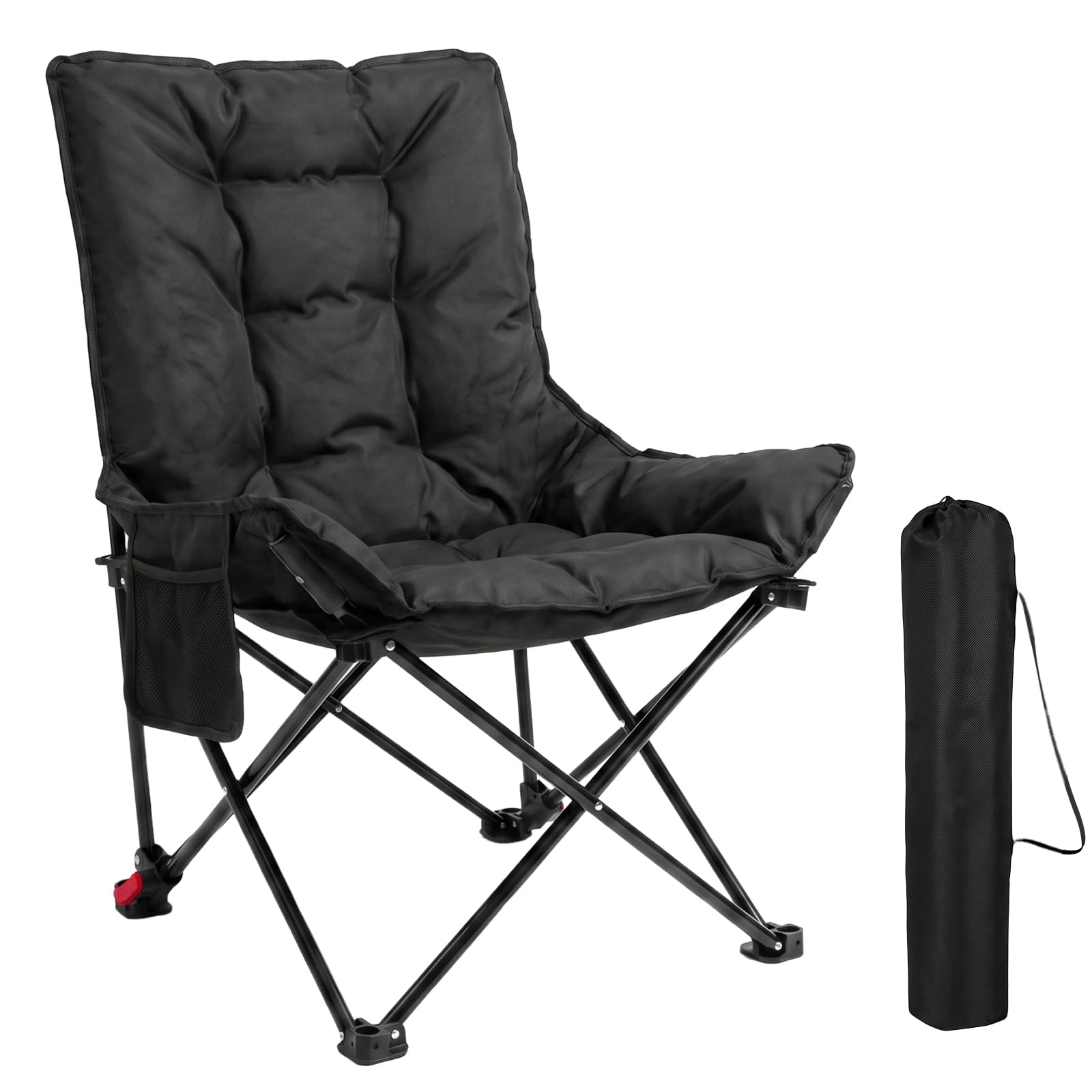 SANYCASA Camping Chair with Carry Bag Adjustable Comfy Moon Chair for Festival Picnic Fishing 265 LBS Support
