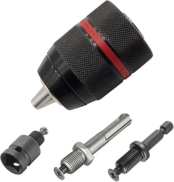 1.5-13mm Quick Change Keyless Chuck Self-Tighten 1/2"-20UNF Thread Hand Drill Chuck Converter Quick Change Adapter for Impact Drivers