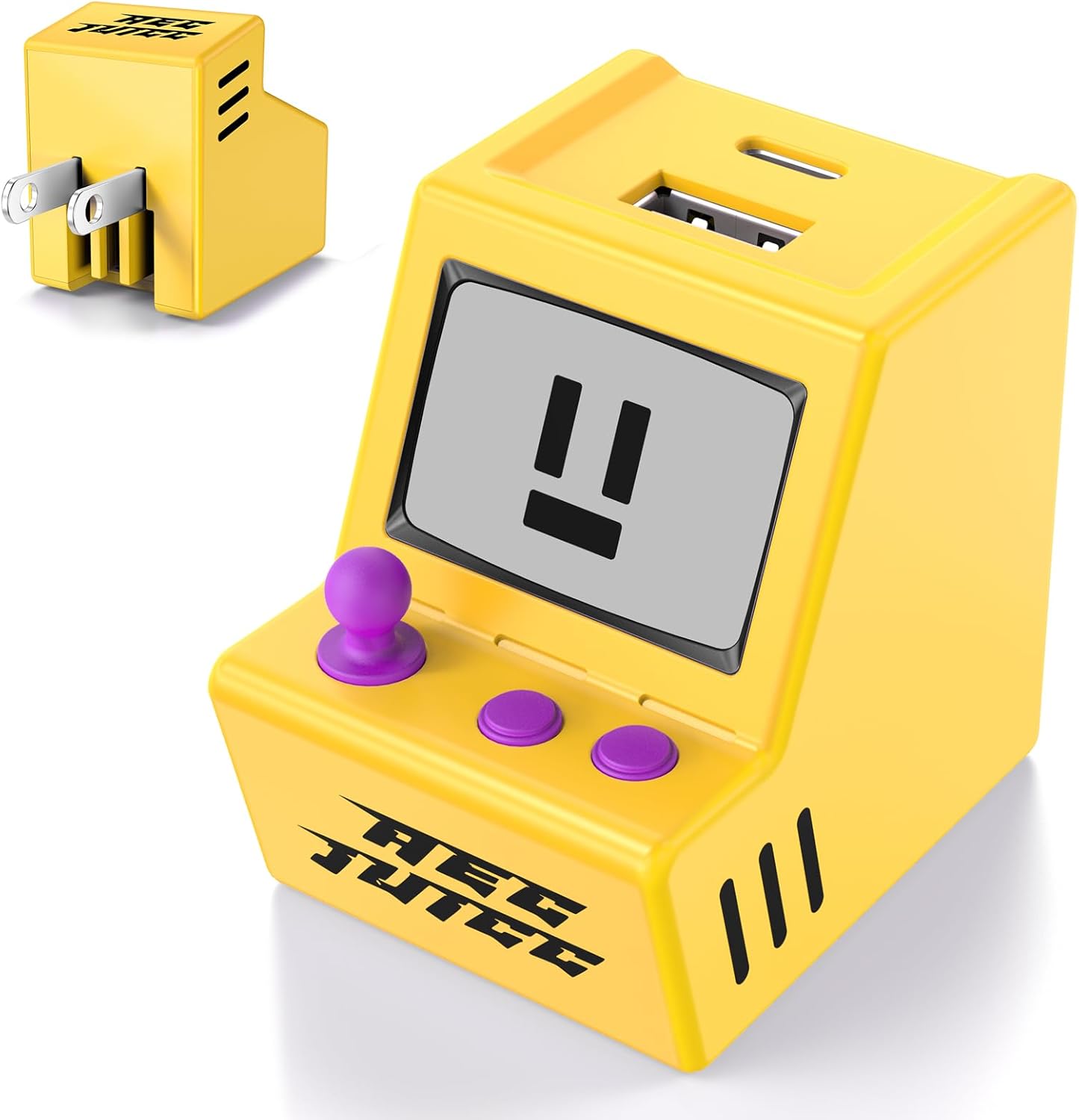 30W USB C Wall Charger Dual USB A Charger Block with Foldable Plug 3A Fast Charging Type C Phone Block Charging Box Brick for iPhone 17, Air, Pro, Pro Max, for iPad for Samsung Galaxy, Yellow