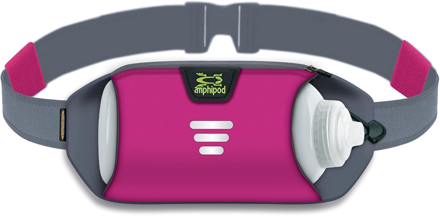 Amphipod Stealth Runner Bottle Back, Storage & Hydration Belt, 5K/10K, Endurance & Ultra Running, Men & Women (16 oz.) - Punch - 16 oz