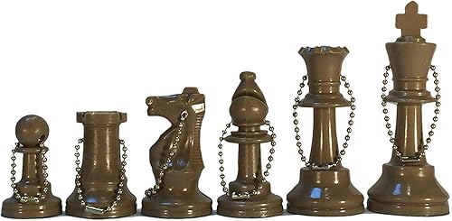 Miniatura 1 de WE Games Juego de llavero a granel, 17 piezas de ajedrez de plástico negro con cadena, llavero, lindos accesorios de llavero, llavero para hombres,