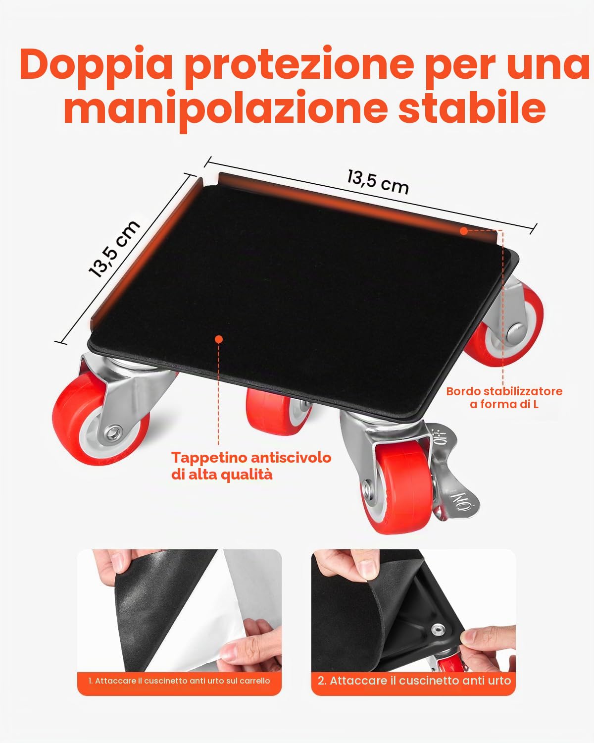 VEVOR Carrello per Mobili, Carico Massimo 544 kg, Trasportatore per Mobili Impieghi Gravosi con 5 Ruote Girevoli 360°, Pannello in Acciaio al Carbonio, Set Utensili Scorrevoli per Sollevamento Mobili
