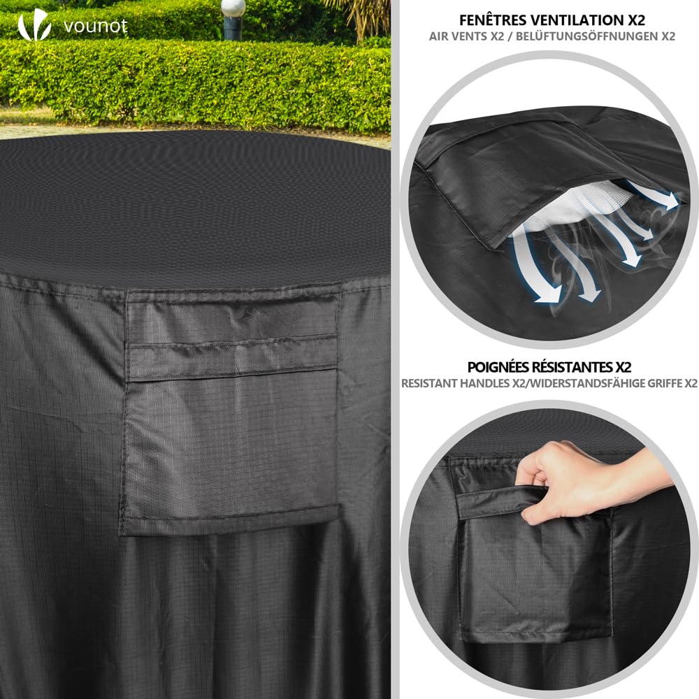 Copertura Per Mobili Da Giardino, Antipioggia E Antipolvere Anti Uv Robusta 210d Tessuto Oxford 45x40x25cm Nero 98856799
