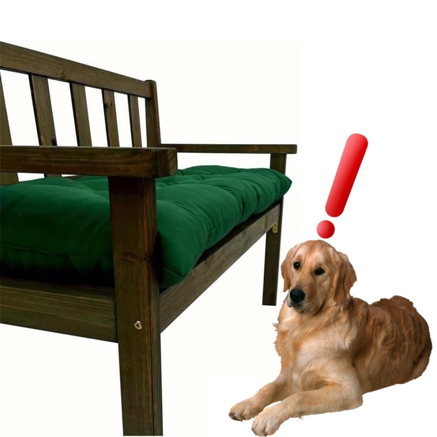 Cuscino impermeabile per panca da giardino, verde scuro, 150 x 50 cm, perfetto per sedie e panche da esterno, ideale per comodi posti a sedere all'aperto