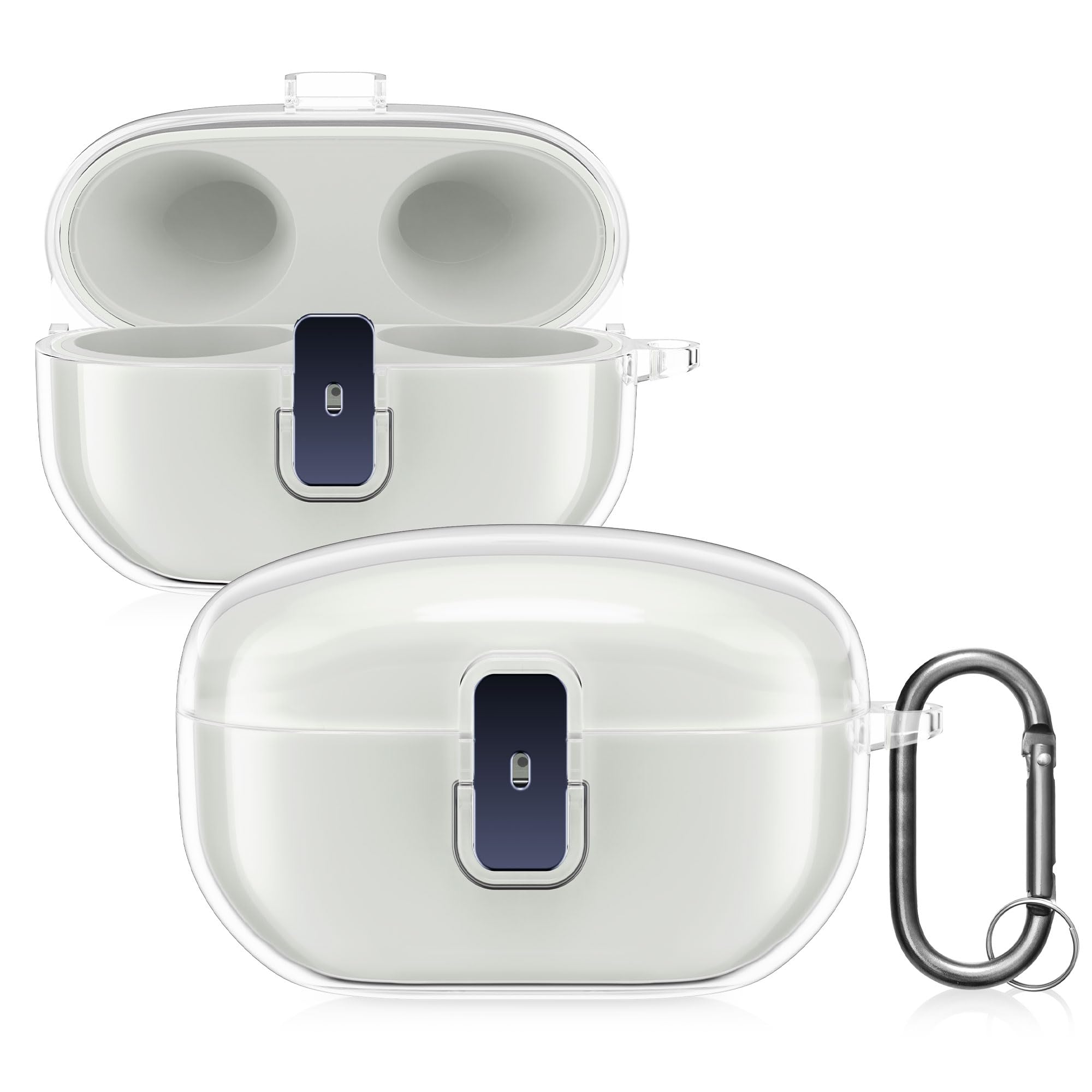 Housse Silicone Kwmobile Pour Sony WF-1000XM5 - Protection Anti-Rayures Avec Porte-Clés | Noir