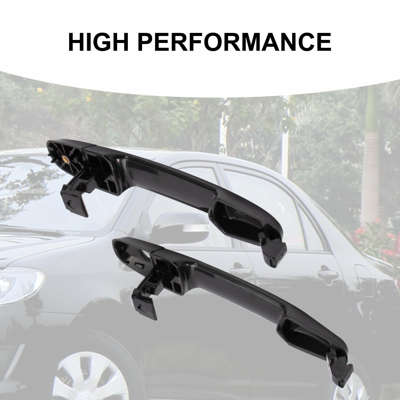 Jeu De 4 Poignées De Porte Extérieures Noires Pour Pontiac Vibe & Toyota Corolla 2003-2008 - Facile à Installer