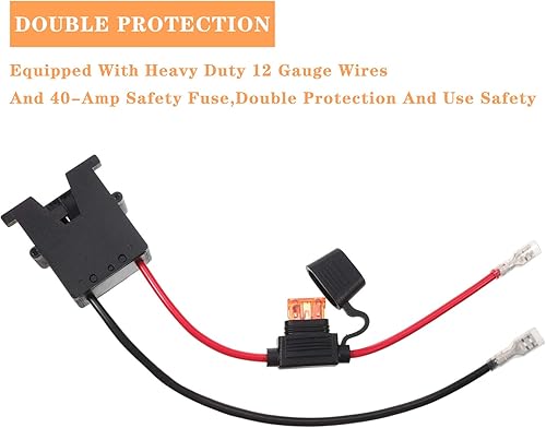 Miniatura 5 de Weewooday 2 conectores de arnés de cables de repuesto compatibles con ruedas de batería SLA de 12 voltios, adaptador de conector de batería de