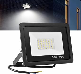 Led Outdoor Floodlight Ip66 Waterproof Wiring Work Light Courtyard, Garden, Garage Safety Lamp30w [Energy Class A+]