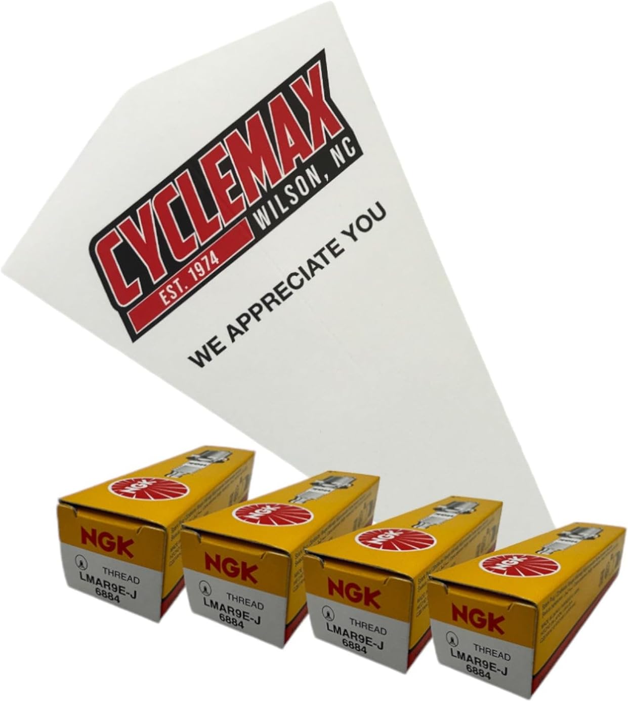 Four Pack for NGK Spark Plugs LMAR9E-J-4PACK Contains Four Spark Plugs and a Funnel