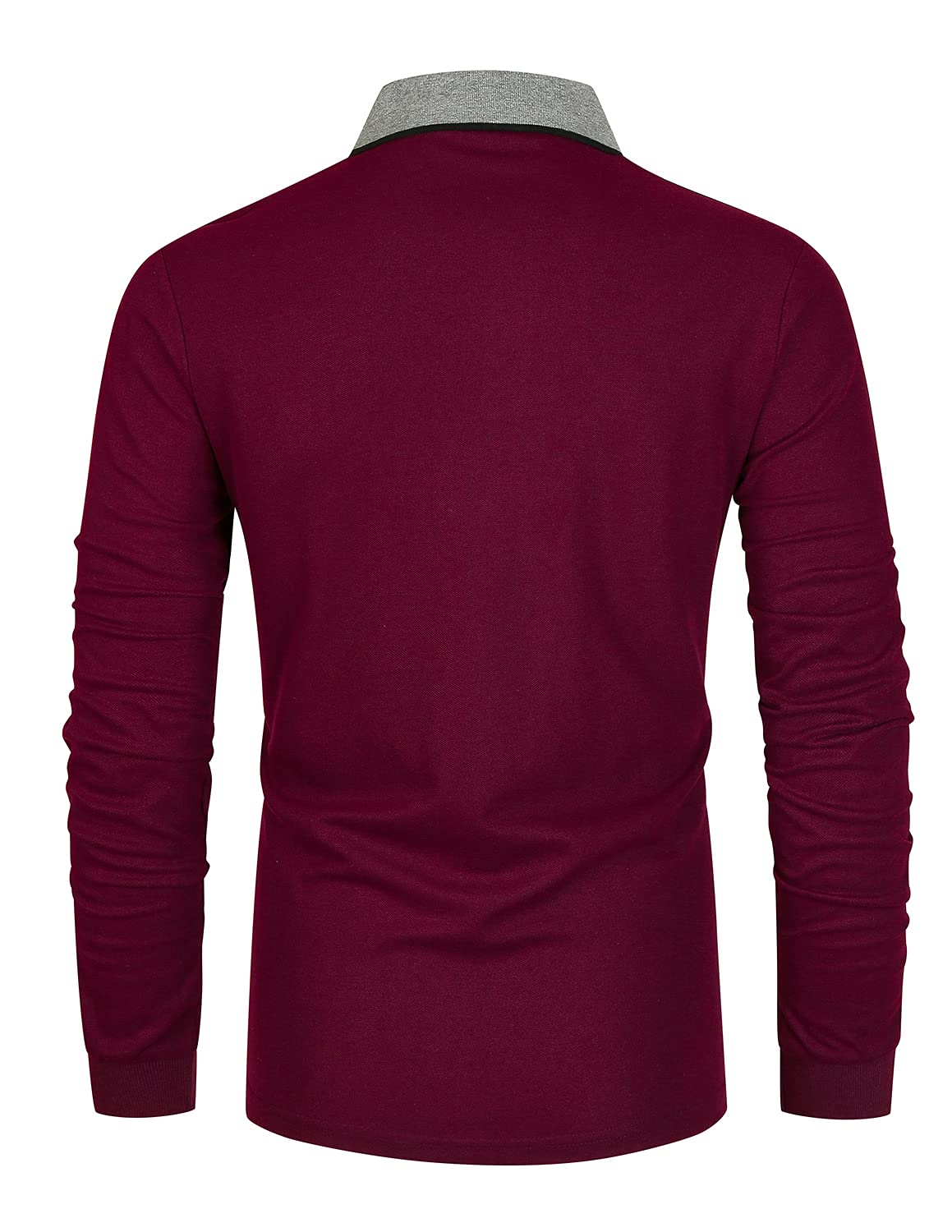 GNRSPTY Polo Manica Lunga Uomo Maglietta Denim Collare Maglia Elegante Cotone T-Shirt Golf Tennis Lavoro Camicia
