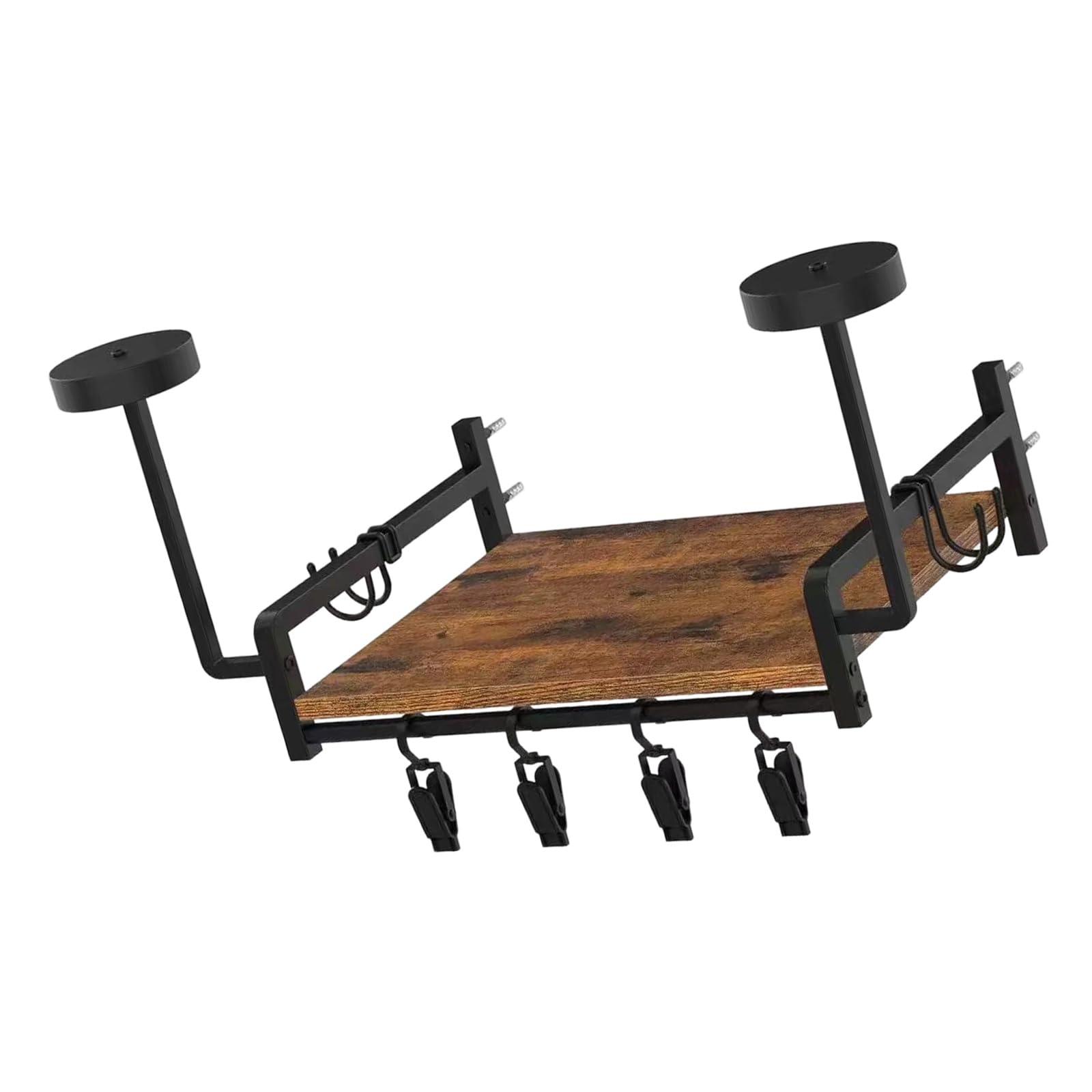 Kaeltsyn Space Saving Wall Mounted Wooden Helmets Holder for Small Home Motorcycle Gears Accessories Hanger Home Hanger