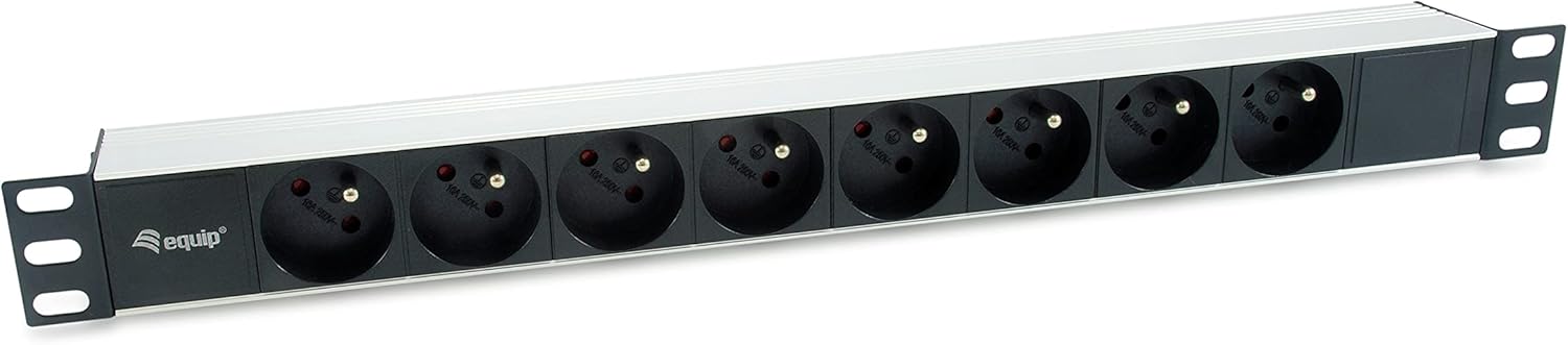 Equip 333313 Power Distribution Unit 8 Outputs AC 1U Black/Silver