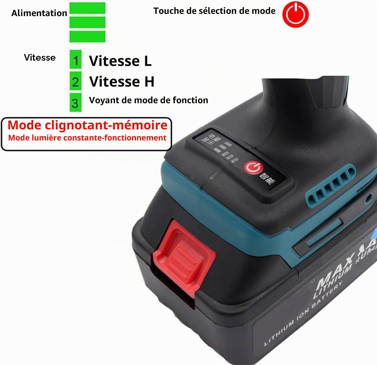 Kit D'Outils Professionnels pour Rivets Sans Fil, TêTe de Traction M3-M12, Batterie 2,2/5,2 Ah, éCrou D'Insertion Alliage D'Aluminium Sans Fil, Outil Rivetage, Accessoire Machine éLectrique,2200mAh