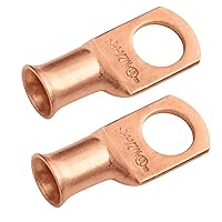 Vista 263 de SELTERM - 10 terminales de anillo resistentes para cable de batería eléctrica, calibre 8 AWG, pernos de 5/16 pulgadas, terminales de calibre 8