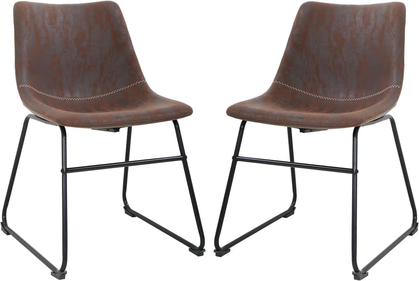 PayLessHere Dining Chairs Set of 2 Kitchen Chairs Living Room Chairs Counter Stools with Backs Leather Island (18 Inch)