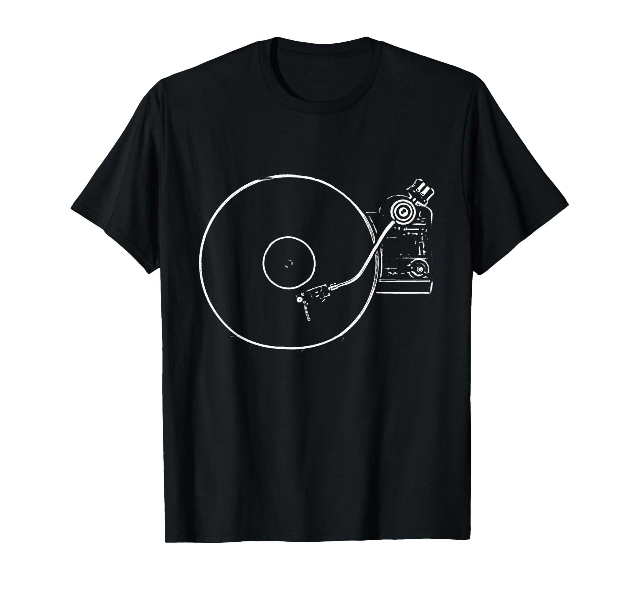 Vinyl Record Player Sketch Drawing T-Shirt
