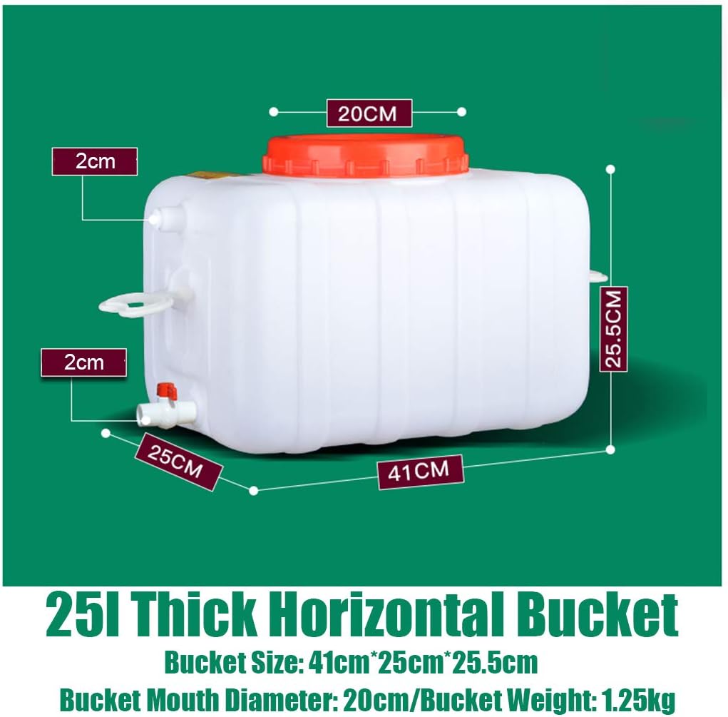 Water Tank Water Barrel Pure 25L Safe Water Container with Faucet Square Water Storage Car Water Tank for Camping, Picnic, Self-Driving Tour, Fishing Other Occasions Multiple Capacities