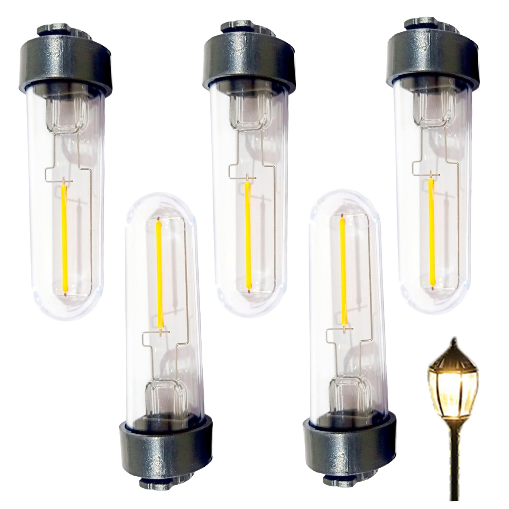 5PCS Replacement Solar Light Parts, 3v 2700k Warm White LED Solar Light Bulb for Yard Garden Pathway Outdoor.