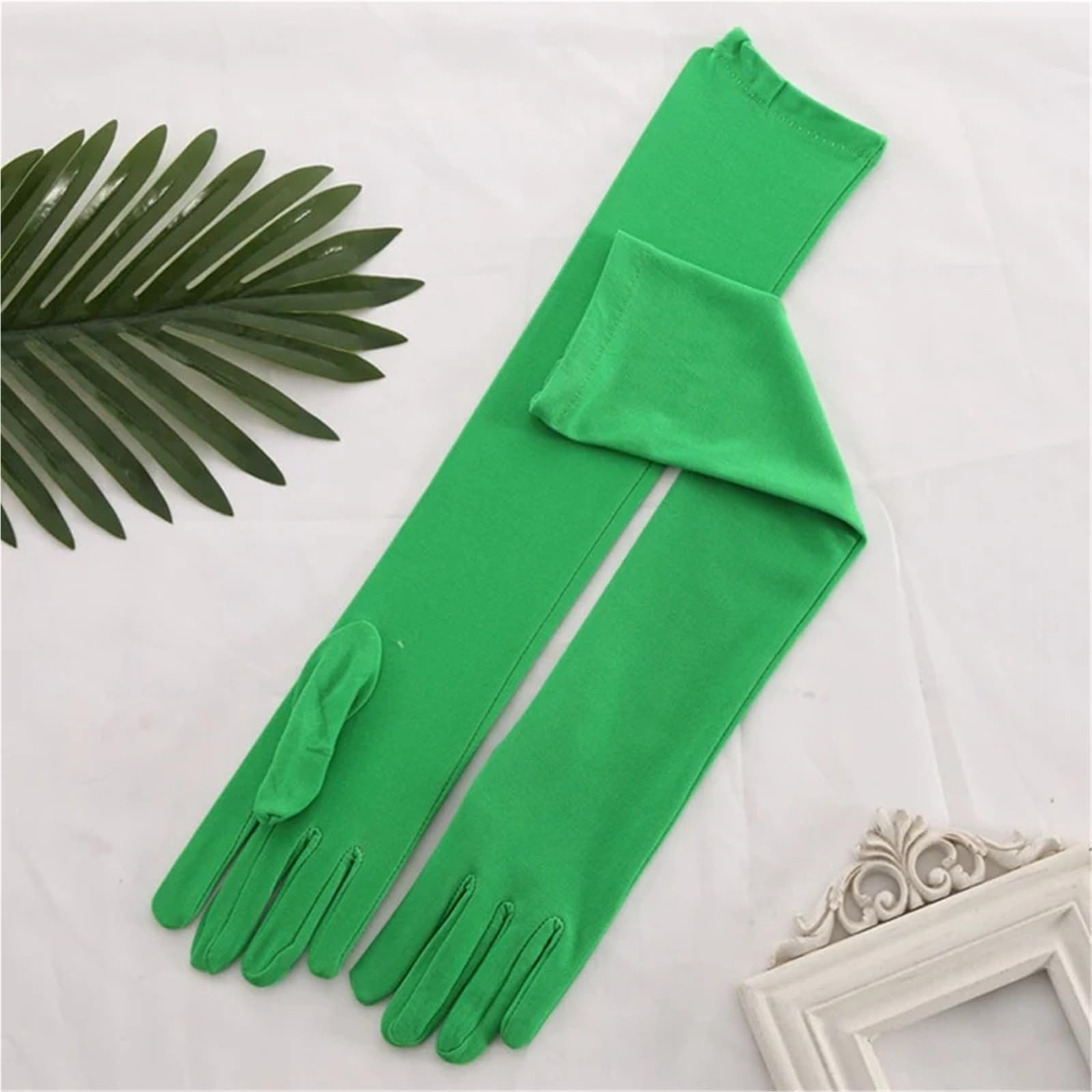 2 pares de guantes largos lisos for mujer, camarera, manoplas ceremoniales for conducir Para Cenas Y Fiestas