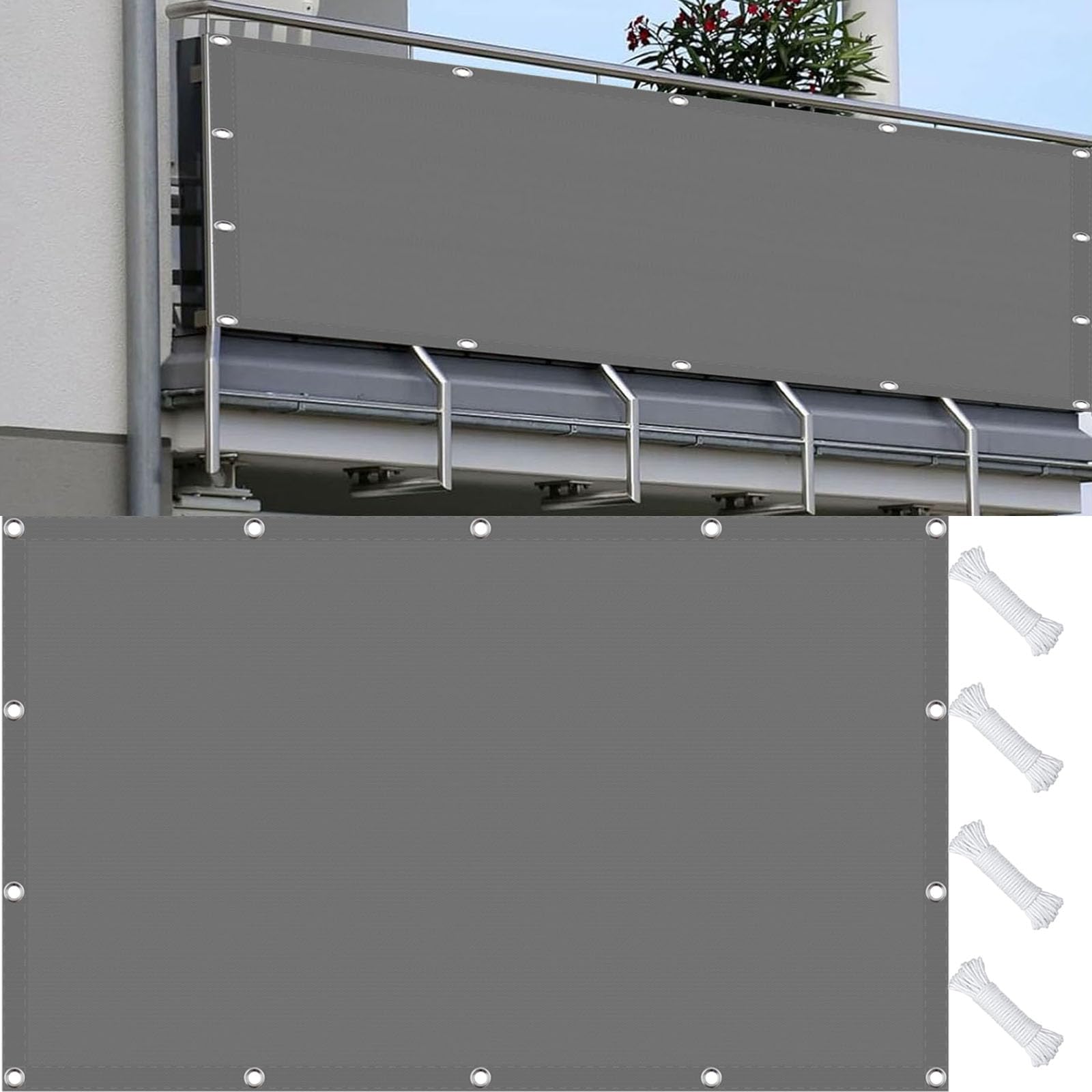 Toile d'ombrage gris clair pour terrasses et grands repas en extérieur
