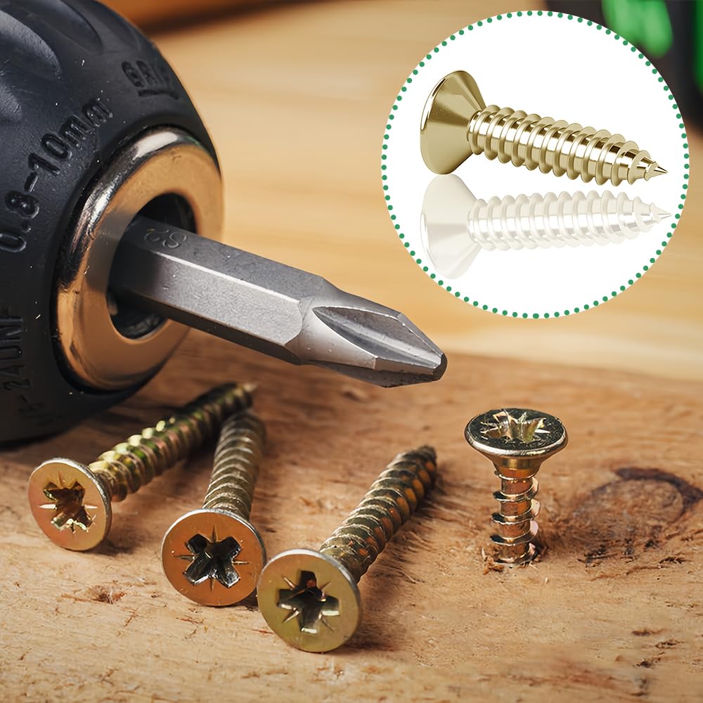 200 Viti Autofilettanti M4 X 20mm Per Legno - Testa Piatta Con Trapano Integrato - Foto 7