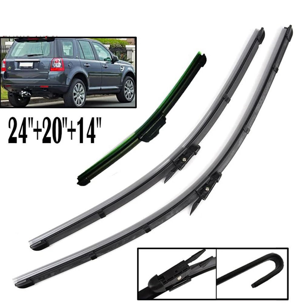 Zestaw wycieraczek przednich tylnych do land rover freelander 2 2007-2014, gumowe wycieraczki do czyszczenia szyb 24 "20" 14"