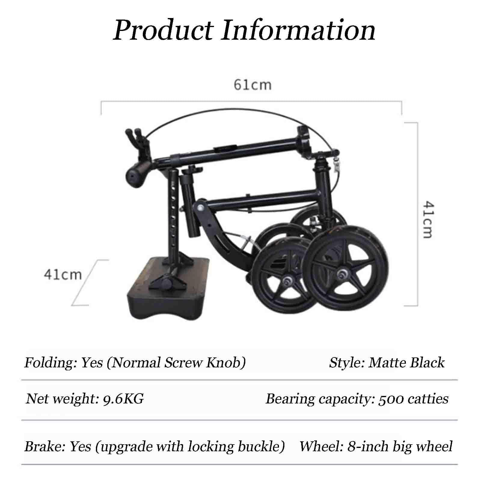 Andador de rodilla orientable con asiento ortopédico, capacidad de 300 libras, altura ajustable, para lesiones de pierna rota, pie, tobillo, carrito de rodilla para adultos