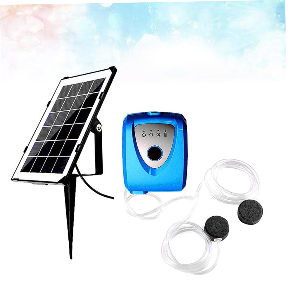 POPETPOP de para Acuario Panel Solar para Peces Aireador de Agua Sumergible sin Ruido 35 Recargable por USB Aireador para Pesca al Aire