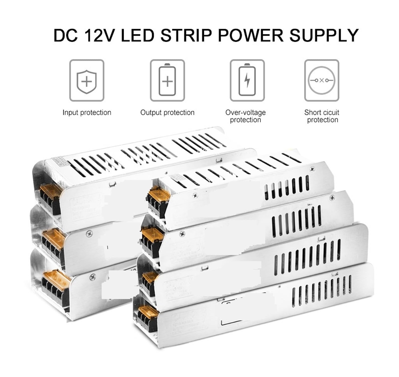 Fuente de alimentación LED DC12V, transformador de interruptor 15A 16.5A 20A 30A, adaptador de tira de luz LED WS2811/WS2815,(180/220 to 12v20a)