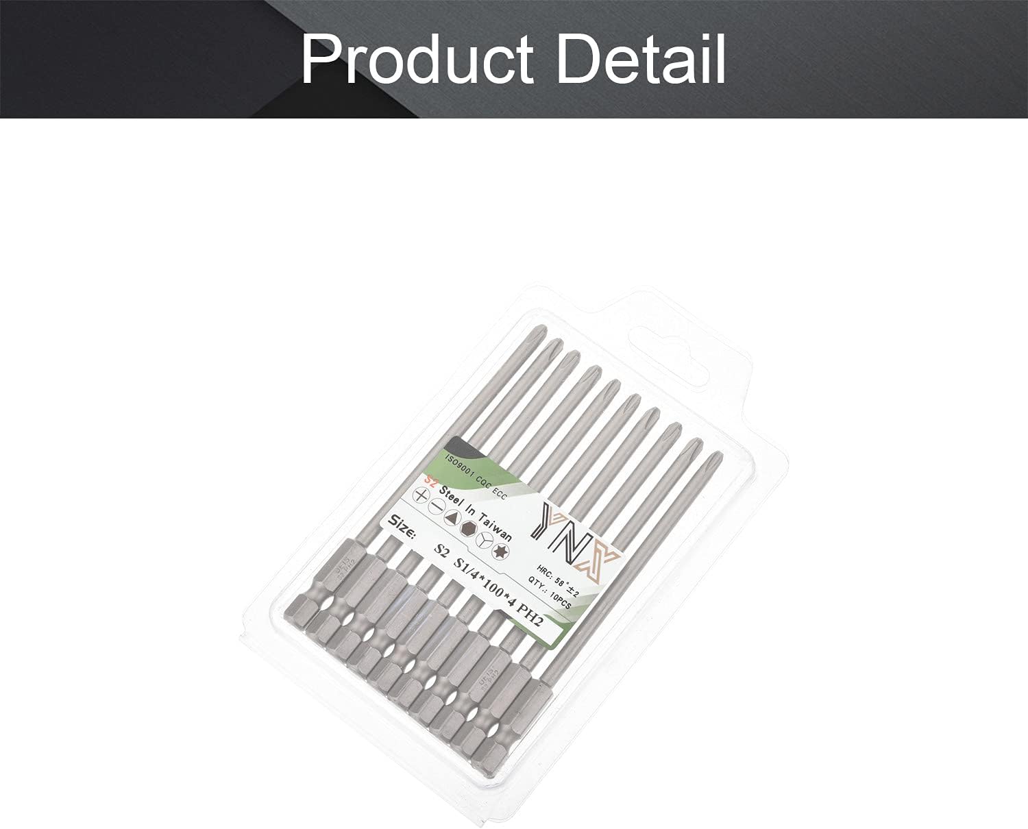 Utoolmart 10Pcs Phillips Screwdriver Bits, 4 PH2 Magnetic Cross Screwdriver Bit with 1/4 Inch Hex Shank, S2 Steel for Repair Work, Length: 100mm