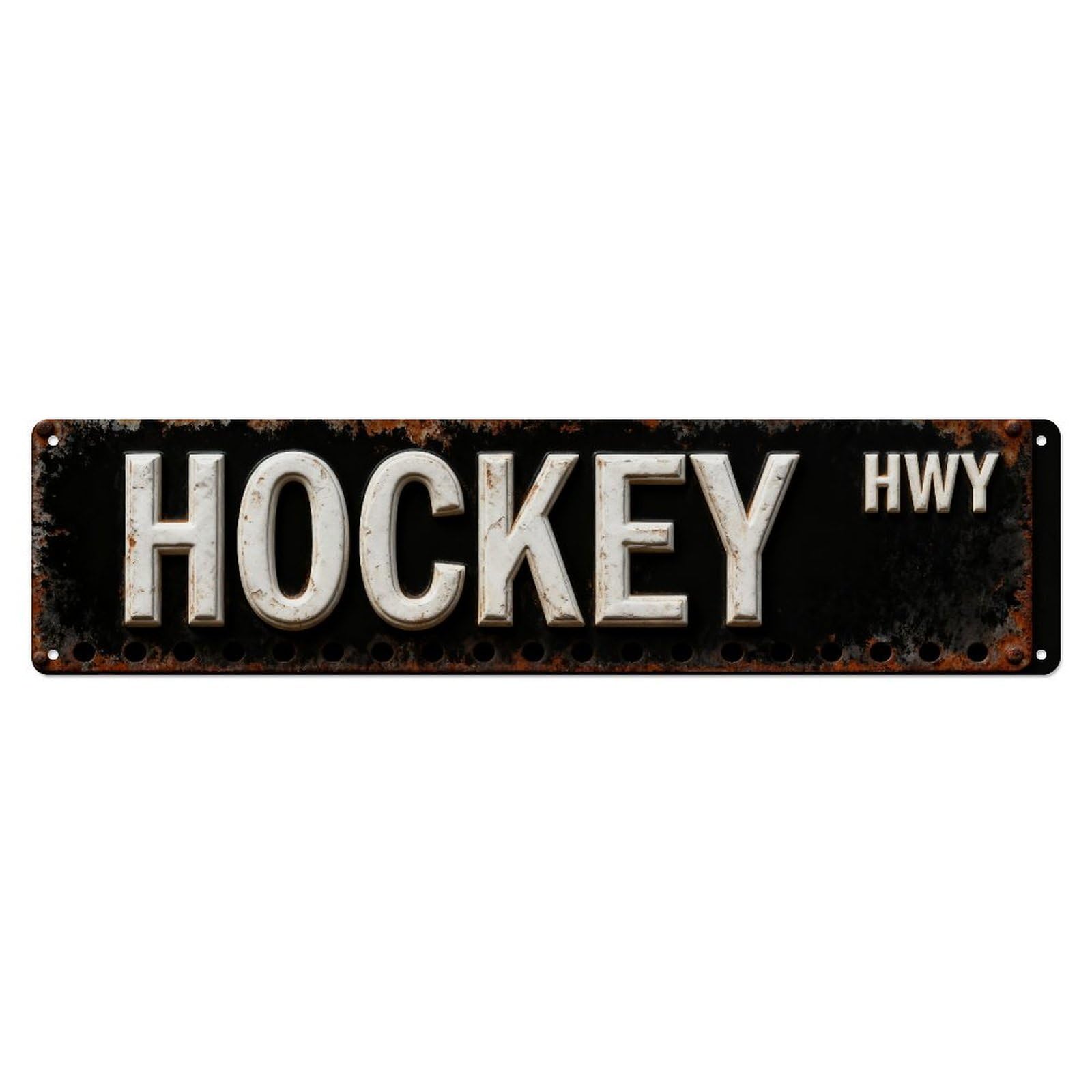 Hockey Hwy Rustic Metal Sign Metal Tin Sign Plaque